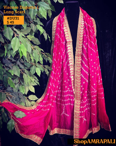 Viscose Dupatta - Bandhni with Border 31