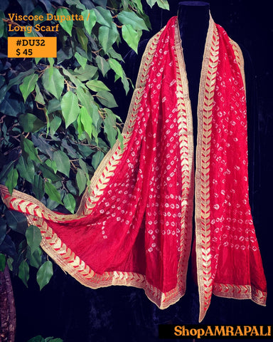 Viscose Dupatta - Bandhni with Border 32