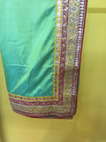 Sea Green, Red & Yellow Sari