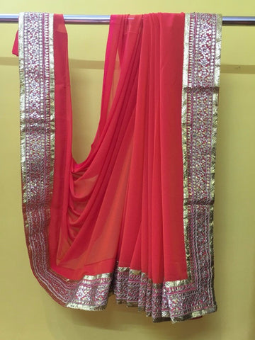 Orange Gold Sari