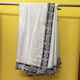 Cream Black Sari