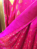 Fuscia Green Gold Sari