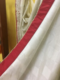 Cream Black Red Sari