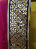 Fuscia Purple Gold Silver Sari