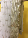 Off White Net Sari