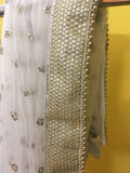 Off White Net Sari