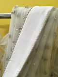 Off White Net Sari