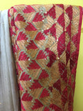 Beige Phulkari Embroidered Sari