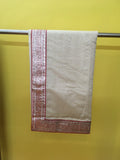 Cream Gold Red Sari