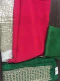 Fuscia Green Sari