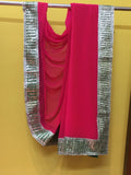 Fuscia Green Sari