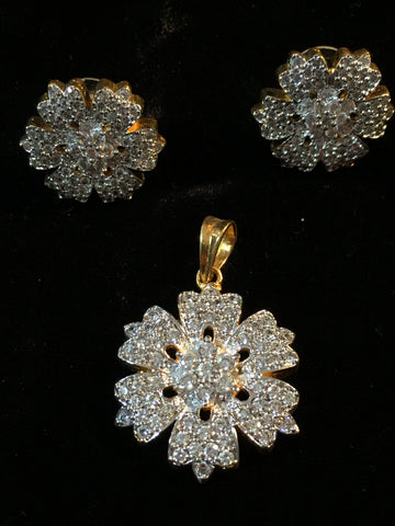 CZ Pendant & Earrings Set