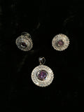 CZ Pendant & Earrings Set