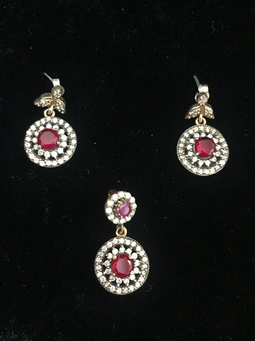 Silver Pendant & Earrings