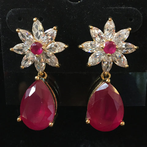 CZ Earrings 1"