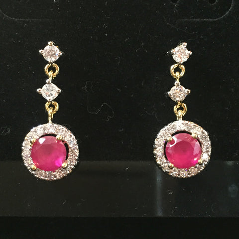 CZ Earrings 1"