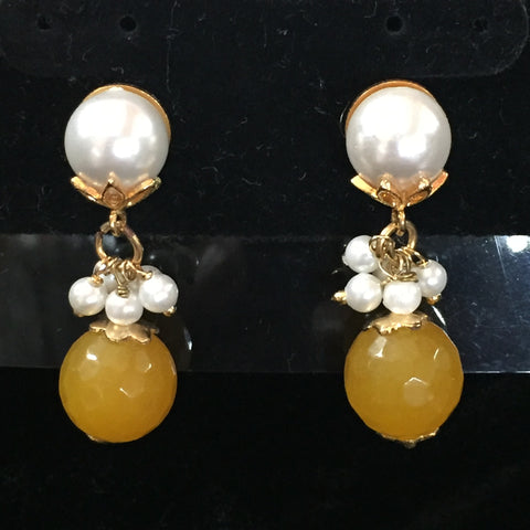 Yellow Pearl Earrings