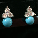 CZ Earrings with Color Drop