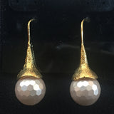 Dull Gold Drop Earrings