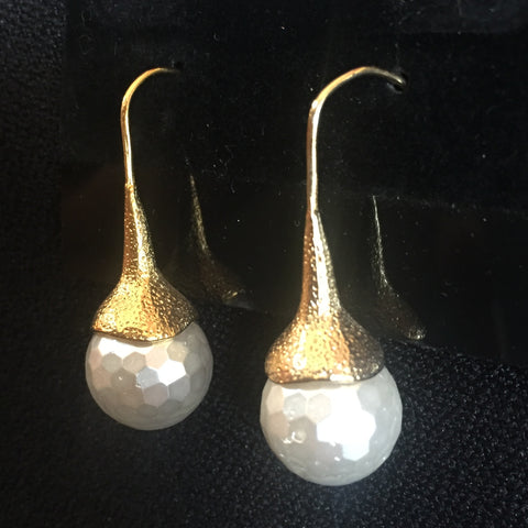 Dull Gold Drop Earrings