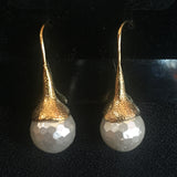 Dull Gold Drop Earrings