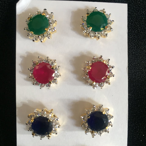 Crystal Earrings 4 Pair Package