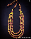 Fabric Bead Necklace