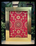 Framed Art ~ Handpainted Bejeweled 5"x7"