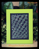 Framed Art ~ Handpainted Bejeweled 5"x7"