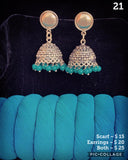 Combo Earring & Scarf ~ 1