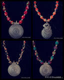 Fabric Bead Necklace & Pendant